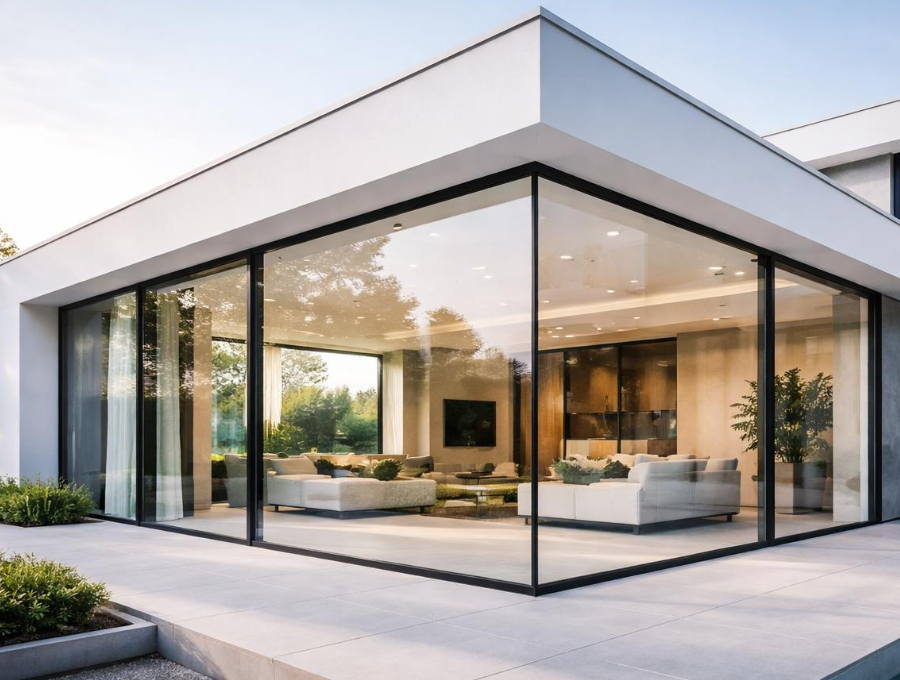 Modern building with Yisheng aluminum windows